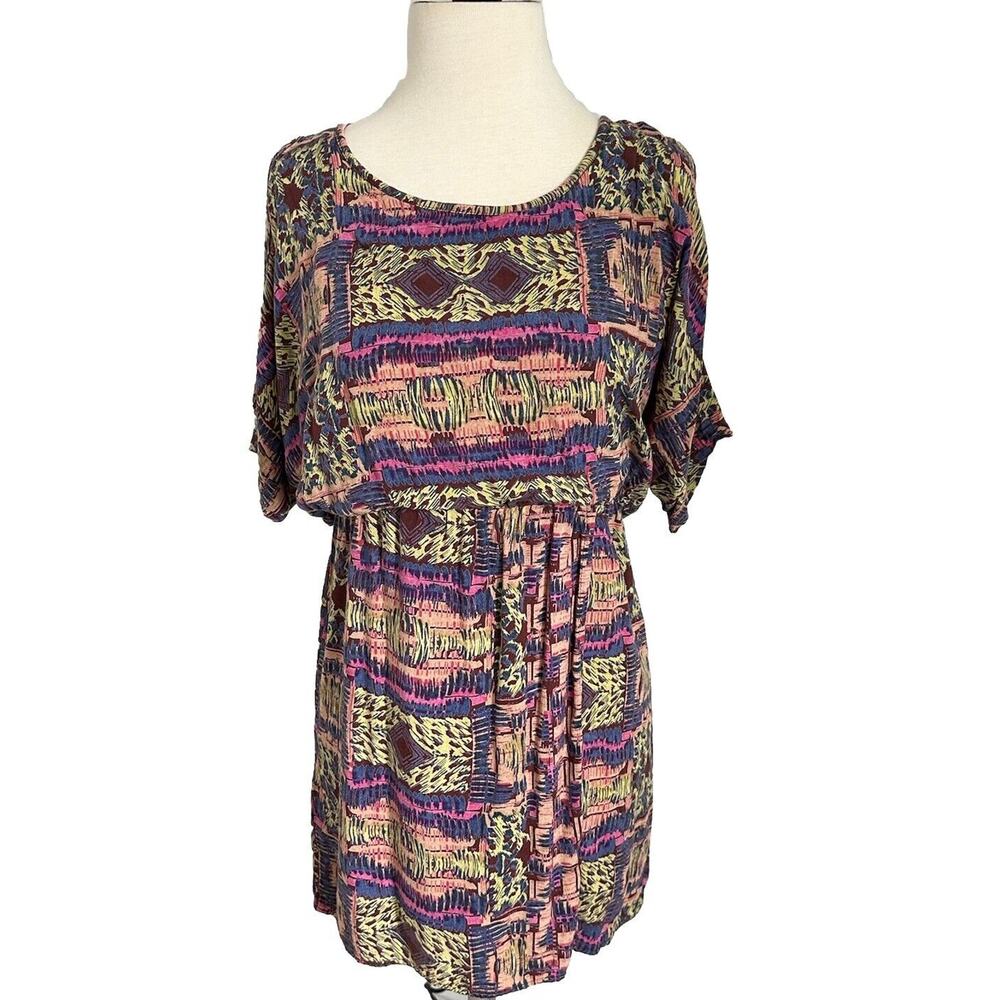 Urban Outfitters Angie Multi Color Cold Shoulder Dress S Small